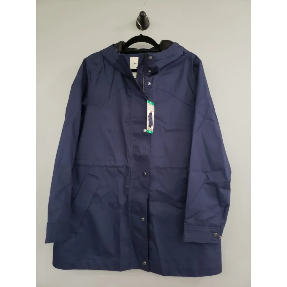NEW XL NAVY BLUE Hunter Womens Water-Resistant Cotton Smock Jacket Chore Utility